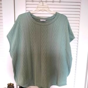 First Love By Lovelyn Green Dolman Cap Sleeve Sweater 2XL